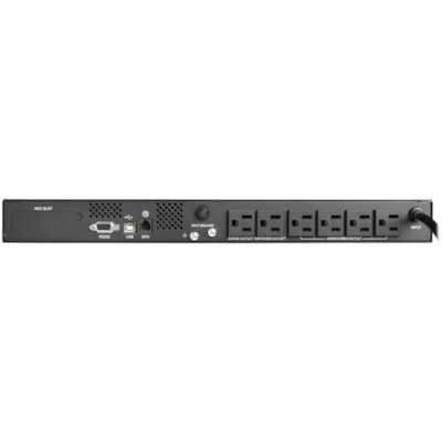 Tripp Lite series SmartPro 500VA Rack/Tower UPS - 1U Rack/Tower - 4 Hour Recharge - 3.20 Minute Stand-by - 120 V AC Input - 120 V AC Output - Serial Port - USB - 6 x NEMA 5-15R Receptacle(s) - SNMP Manageable  