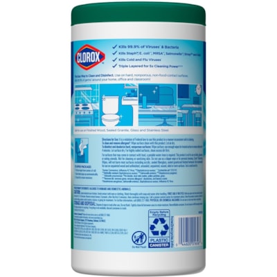 Clorox Commercial Solutions Disinfecting Wipe (Fresh Scent) - For Glass, Mirror, Wood, Acrylic, Vinyl - Fresh Scent Width - Bleach-free, Phosphate-free, Kill Germs, Disinfectant - 75 / Tub - 1 Each FRESH SCENT 