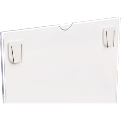 Deflecto - Porte-panneau de bureau - hauteur de 11 po (279,40 mm) x largeur de 8,50 po (215,90 mm) - clair - 1 chaque CHARGE PAR LA HAUT 8-1/2" X 11" - CLAIR