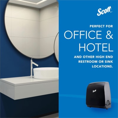 Scott Pro Manual Hard Roll Towel Dispenser - Roll Dispenser - 16.44" (417.58 mm) Height x 12.66" (321.56 mm) Width x 9.18" (233.17 mm) Depth - Black - Translucent, Durable, Key Lock - 1 Each BLACK WITH BLUE CORE 