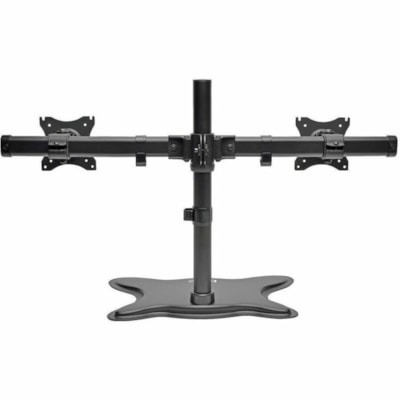 Tripp Lite series Dual-Monitor Desktop Mount Stand for 13" to 27" Flat-Screen Displays - Up to 27" Screen Support - 52 lb (23586.80 g) Load Capacity - 46" (1168.40 mm) Height x 80.50" (2044.70 mm) Width x 25.40" (645.16 mm) Depth - Desktop - Steel - Black Mounting arms adjust independe ntly for viewing ang