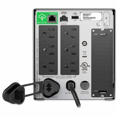 APC by Schneider Electric Smart-UPS 750VA LCD 120V with SmartConnect - Tower - 3 Hour Recharge - 5 Minute Stand-by - 120 V Input - 120 V AC Output - Sine Wave - 6 x NEMA 5-15R Receptacle(s) - 6 x Battery/Surge Outlet - SmartConnect  