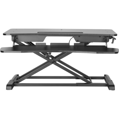 Amer Mounts Sit-Stand Integrated Desk Workstation - 33.07 lb (15000 g) Load Capacity - 19.70" (500.38 mm) Height x 24.20" (614.68 mm) Width - Desktop - Chipboard, Steel, Plastic - Black Stand Desk Computer Riser. Con vert any desk to a v
