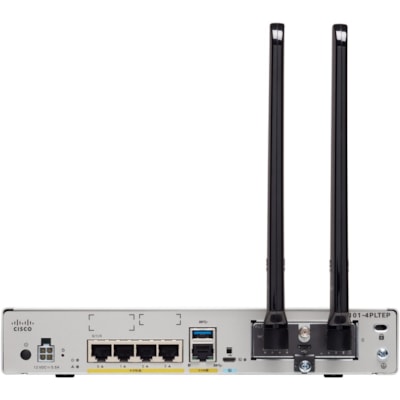 Cisco C1101-4PLTEPWA Wi-Fi 5 IEEE 802.11ac Ethernet Modem/Wireless Router - 2.40 GHz ISM Band - 5 GHz UNII Band(4 x External) - 108.34 MB/s Wireless Speed - 4 x Network Port - 1 x Broadband Port - USB - Gigabit Ethernet - VPN Supported - Desktop  PERP 