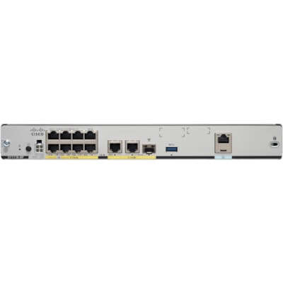 Cisco C1111X-8P Router - 10 Ports - PoE Ports - Management Port - 1 - Gigabit Ethernet - Desktop, Rack-mountable - 1 Year  PERP 