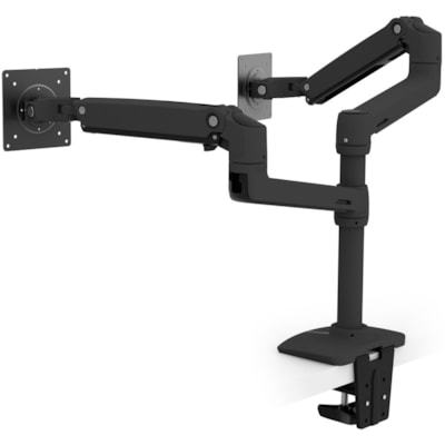 Ergotron Mounting Arm for Monitor, Notebook, Display Screen, TV - Matte Black - Height Adjustable - 2 Display(s) Supported - 24" Screen Support - 39.90 lb (18100 g) Load Capacity - 100 x 75, 100 x 100, 75 x 75 - VESA Mount Compatible - Steel, Aluminum Arm  Matte Black - Two-Monitor  Mount - Mounting St