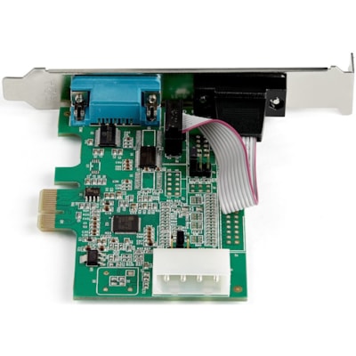 StarTech.com 2-port PCI Express RS232 Serial Adapter Card - PCIe to Dual Serial DB9 RS-232 Controller - 16950 UART - Windows and Linux - 2-port PCI Express RS232 serial controller card 16950 UART/ASIX AX99100 - Bi-directional speeds 921.6Kbps/port | 256 byte FIFO | 9th data bit - Pin 9 pwr out 5v/12  CTLR 