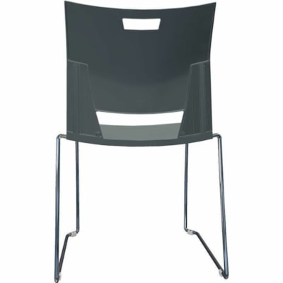 Global Duet Armless Chair, Polypropylene Seat & Back (6621) - Shadow, Gray Polypropylene, Resin Seat - Polypropylene, Plastic, Resin Back - Chrome Steel Frame - Low Back - Sled Base - Chrome, Shadow - Plastic - 1 Unit POLYPROPYLENE SEAT & BACK 