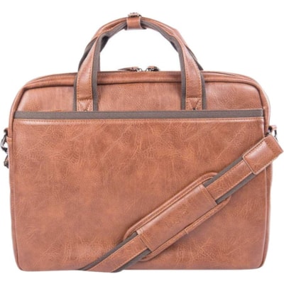 bugatti Valentino Carrying Case (Briefcase) for 15.6" (396.24 mm) Notebook - Cognac - Vegan Leather, Synthetic Leather Body - Handle, Shoulder Strap - 13.50" (342.90 mm) Height x 16.25" (412.75 mm) Width x 4" (101.60 mm) Depth 10" TABLET SECTION. COGNAC HIDDEN TROLLEY PASS-THROUGH