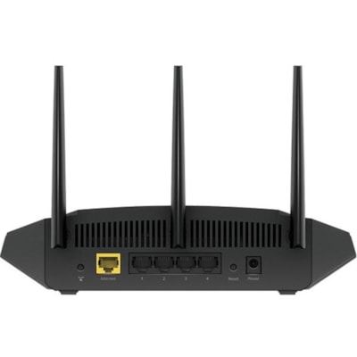 Netgear RAX10 Wi-Fi 6 IEEE 802.11ax Ethernet Wireless Router - Dual Band - 2.40 GHz ISM Band - 5 GHz UNII Band - 225 MB/s Wireless Speed - 4 x Network Port - 1 x Broadband Port - Gigabit Ethernet - VPN Supported  