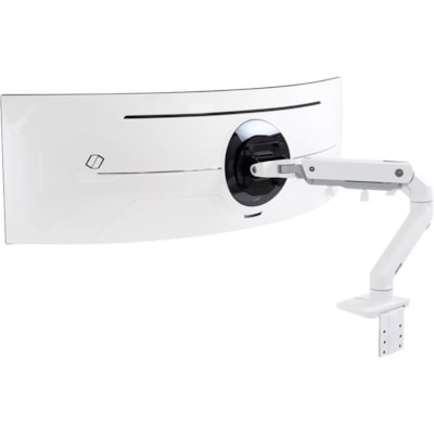 Ergotron Mounting Arm for Monitor, Curved Screen Display, LCD Display - White - Height Adjustable - 49" Screen Support - 42 lb (19050.88 g) Load Capacity - 100 x 100, 75 x 75 ITH HD PIVOT  WHITE 