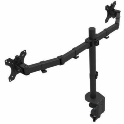 Rocelco R DM2 Mounting Arm for LCD Monitor, LED Monitor - Black - Landscape/Portrait - Height Adjustable - 2 Display(s) Supported - 13" to 27" Screen Support - 35.27 lb (16000 g) Load Capacity - 75 x 75, 100 x 100 - VESA Mount Compatible - 1 Each Arm 