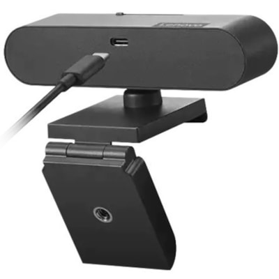 Lenovo Video Conferencing Camera - Black - USB Type C - 1 Each - Full HD - 1920 x 1080 Video - 95° Angle - Tripod Mount, Clip - Microphone - For Computer, Notebook, Monitor - Windows 10, Windows 7, Windows 8, Windows 11, macOS Mojave 10.14, Linux - Plug & Play, 3D Noise Reduction  PERP 