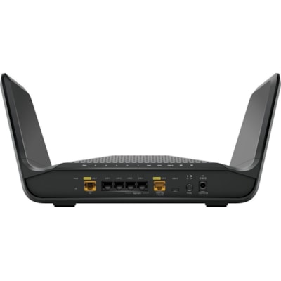 Netgear Nighthawk RAXE300 Wi-Fi 6E IEEE 802.11 a/b/g/n/ac/ax Ethernet Wireless Router - Tri Band - 2.40 GHz ISM Band - 5 GHz UNII Band - 6 x Antenna(6 x Internal) - 998.40 MB/s Wireless Speed - 5 x Network Port - 1 x Broadband Port - USB - 2.5 Gigabit Ethernet - VPN Supported  WRLS 