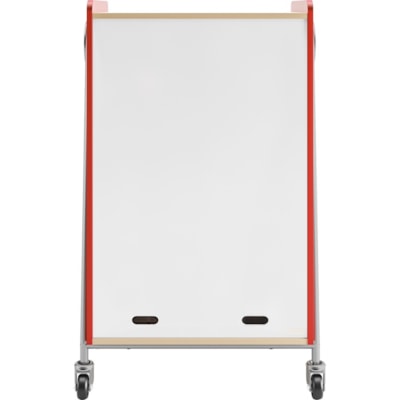 Safco Whiffle Typical 2 Double 48" - 4 Shelf - 4 Casters - Laminate, High Pressure Laminate (HPL), Particleboard, Polyvinyl Chloride (PVC) - 48" (1219.20 mm) Height - Red  