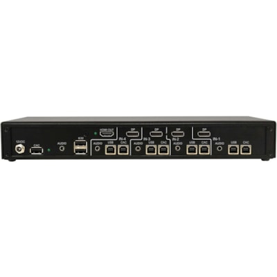Tripp Lite by Eaton B002-HD1AC4-N4 4-Port NIAP PP4.0-Certified KVM Switch - 4 Computer(s) - 1 Local User(s) - 3840 x 2160 - 50 Hz, 60 Hz - 11 x USB - USB 2.0 - 1 x HDMI - 4 x DisplayPort   PERP 