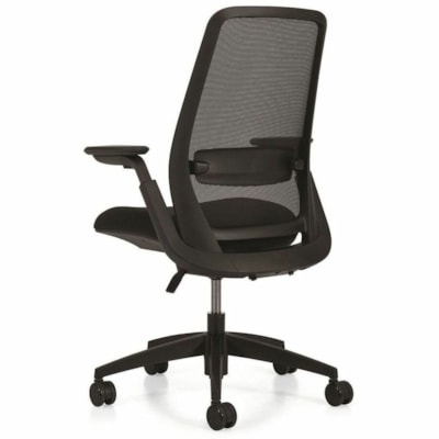 Offices To Go TL Chair - Foam Seat - Mesh Back - High Back - 5-star Base - Carbon - Armrest MESH BACK  UPHOLSTERED SEAT FABRIC FU85 FUSION 902 CARBON