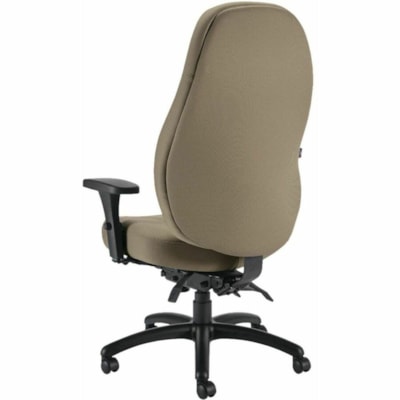 Global Chair - Fabric Seat Material - Fabric, Hardwood Back Material - Black Frame Color - High Back - Beige - Plastic, Wood - 1 HIGH BACK MULTI-TILTER TERRACE FABRIC  HAZE