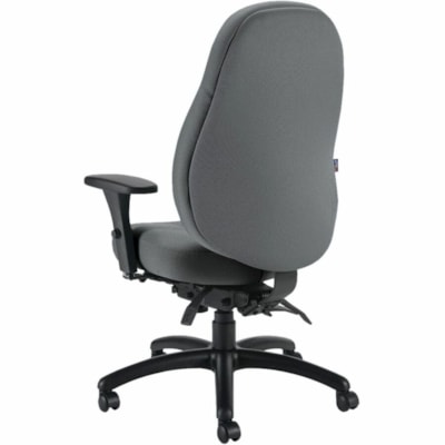 Global ObusForme Comfort Multi-Tilter Chairs - Fabric Seat Material - Gray Back Color - Fabric, Hardwood Back Material - Black Frame Color - Ironwork - Plastic, Wood, Fabric OBUSFORME MID-BACK TERRACE FABRIC  IRONWORK