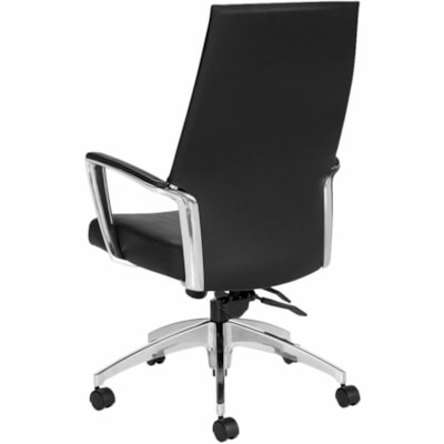 Global Accord High-Back Tilter Executive Chair, Black Ink Allante-FRee Vinyl Fabric - Vinyl Seat Material - Black Back Color - Vinyl Back Material - Black Frame Color - High Back - Black - Vinyl - Armrest ALLANTE FREE FABRIC  INK 