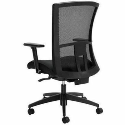 Global Vion Weight-Sensing Synchro-Tilter High-Back Chair, Black, Imprint Fabric - Black Seat Color - Black Back Color - Mesh Back Material - Black Frame Color - High Back IMPRINT  GR 4 BLK IM84 