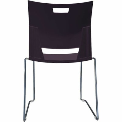 Global Duet Armless Chair, Polypropylene Seat & Back(6621) - Eggplant Seat Color - Resin, Polypropylene Seat Material - Plastic, Polypropylene, Resin Back Material - Chrome Frame Color - Steel Frame Material - Low Back - Sled Base - Chrome, Eggplant - Plastic - 1 / Unit POLYPROPYLENE SEAT & BACK 
