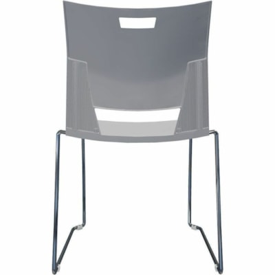 Global Duet Armless Chair, Polypropylene Seat & Back (6621) - Gray, Fog Polypropylene, Resin Seat - Fog Polypropylene, Plastic, Resin Back - Chrome Frame - Low Back - Sled Base - Chrome, Gray, Fog Gray - Plastic - 1 Unit POLYPROPYLENE SEAT & BACK 