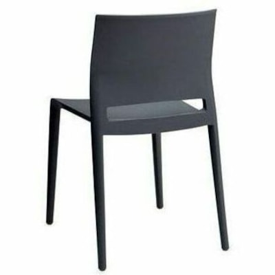 Global Bakhita Stacking Chair, Charcoal - Polypropylene Seat Material - Gray Back Color - Polypropylene, Plastic Back Material - Gray Frame Color - Mid Back - Charcoal - Polypropylene POLYMER INDOOR / OUTDOOR CHAIR CHARCOAL