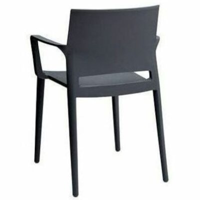 Global - Chaise 6750 CHR - Polypropylène Seat Material - Back Color Gris - Polypropylène, Plastique Back Material - Frame Color Gris - Dossier mi-dos - Charbon - Polypropylène - Accoudoir POLYMER INDOOR / OUTDOOR CHAIR CHARCOAL
