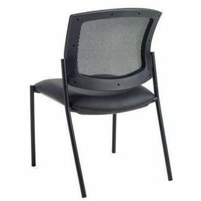 Offices To Go Ibex Guest Chairs - Black Back Color - Mesh Back Material - Faux Leather BONDED LEATHER SEAT 