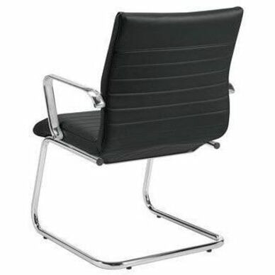 Offices To Go Ultra Mid-Back Guest Chair BLACK LUXHIDE BONDED LEATHER 