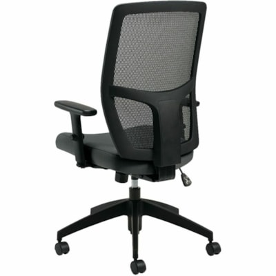 Offices To Go Format High-Back Simple Synchro-Tilt Chairs - Fabric Seat Material - Black Back Color - Fabric, Mesh Back Material - Black Frame Color - High Back - Gray - Fabric TERRACE FABRIC  IRONWORK 