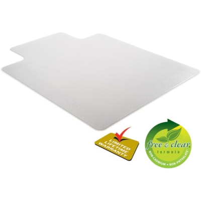 Deflecto - DuraMat pour tapis - Sol moquetté - longueur de tapis 48 po (1219,20 mm) x largeur de tapis 36 po (914,40 mm) - longueur de lèvre 12 po (304,80 mm) x largeur de lèvre 20 po (508 mm) - Vinyle - clair - 1 chaque POUR TAPIS À POILS COURTS VINYLE TRANSPARENT