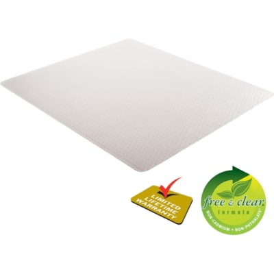 Deflecto - DuraMat pour tapis - Sol moquetté - longueur de tapis 60 po (1524 mm) x largeur de tapis 46 po (1168,40 mm) - Vinyle - clair - 1 chaque POUR TAPIS À POILS COURTS VINYLE TRANSPARENT