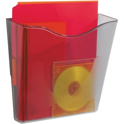 Deflecto Euro-style DocuPocket Wall Pocket - 1 Pocket(s) - 10.3" (260.35 mm) Height x 10.9" (276.10 mm) Width x 4" (101.60 mm) Depth - Smoke - Plastic - 1 Each HOLDS LTR/LGL/A4 DOCUMENTS LINKING MECHANISM MOUNT H/WARE
