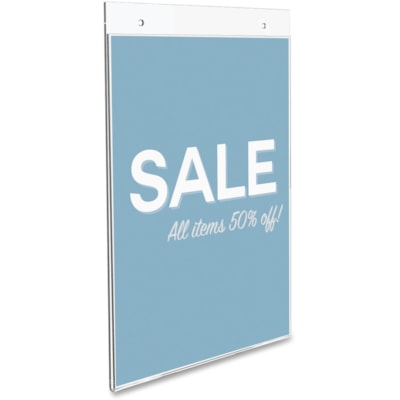 Deflecto Classic Image Wall Mount Sign Holder - 8.50" (215.90 mm) Width x 11" (279.40 mm) Height - Wall Mountable - Plastic - Clear - 1 Each 8 1/2 X 11 PREDRILLED HOLES FOR MOUNTING