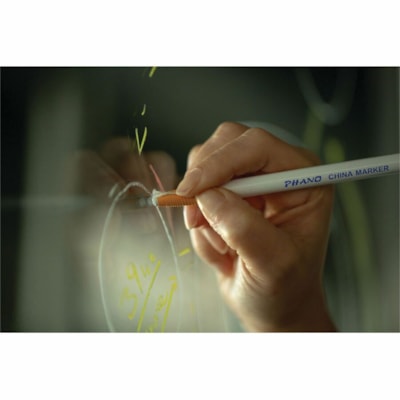 Dixon Industrial Phano Nontoxic China Markers - White Lead - White Barrel - 1 Each WHITE  EASY PEEL OFF WRAPPER 