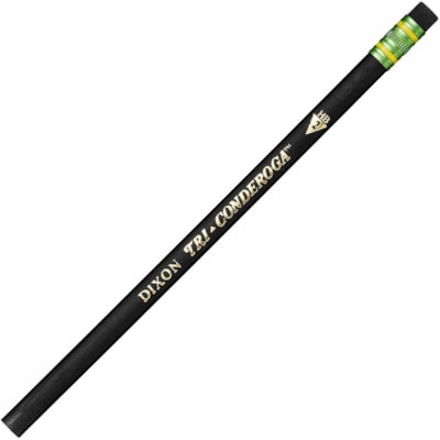Ticonderoga Tri-Conderoga Wood-Cased Pencils with Sharpener - 2HB - Black Barrel - 12 / Box 12 COUNT BOX 