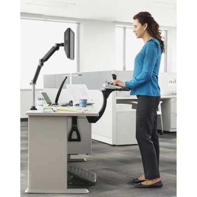 3M Sit/Stand Easy Keyboard Tray Platform Gel Wrists Precise Mouse Pad - 26.5" (673.10 mm) Width x 10.6" (269.75 mm) Depth - Black - 1 SIT STAND  MADE WITH 25% PRE- CONSUMER WASTE