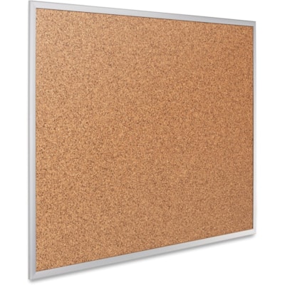 Quartet - Tableau d'affichage de la série classique - hauteur de la planche 36 po (914,40 mm) x largeur de la planche 48 po (1219,20 mm) - Surface Brun Liège naturel - Gros calibre, Auto-guérissant, Robustes - Frame Argenté Aluminium - 1 chaque 48X36 PO  CADRE D ALUMINIUM OXIDE ANODIQUEMENT 1 1/4 PO