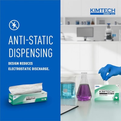KIMTECH - Essuie-tout Kimtech Science Kimwipes(tm) - 1 Pli - largeur de 14,40 po (365,76 mm) x longueur de 16,40 po (416,56 mm) - Blanc - 144 / boîte KIMWIPES  (38CM X 43CM) 