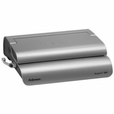 Fellowes Quasar(tm) E 500 Electric Comb Binding Machine w/ Starter Kit - CombBind - 500 Sheet(s) Bind - 25 Punch - 5.13" (130.30 mm) Height x 16.88" (428.75 mm) Width x 15.38" (390.65 mm) Depth - Metallic Silver, Black ELECTRIC. PUNCHES 25 SHTS BINDS UP TO 500 SHEETS