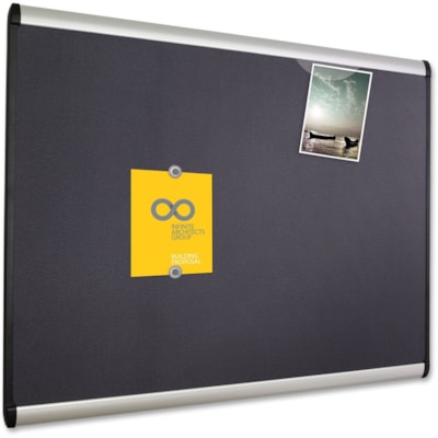 Quartet Prestige Plus Magnetic Bulletin Board - 24" (609.60 mm) Board Height x 36" (914.40 mm) Board Width - Gray Fabric Surface - Magnetic, Self-healing, Durable - Silver Aluminum Frame - 1 Each BULLETIN BOARD 3' X 2' MAGNETIC