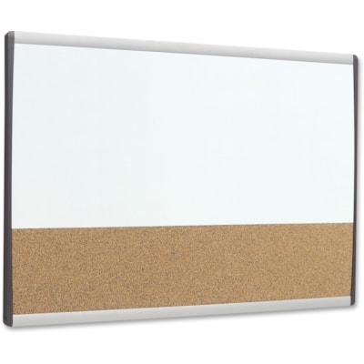 Quartet Arc Cubicle Combination Board - 30" (762 mm) Width x 18" (457.20 mm) Height - White Cork Surface - Silver Aluminum Frame - Horizontal - Magnetic - 1 Each MAGNETIC/CORK COMBINATION BRD 