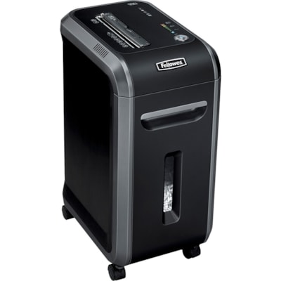 Fellowes 99Ci 100% Jam Proof Cross-Cut Shredder - Cross Cut - 17 Per Pass - for shredding Paper, Staples, Credit Card, Paper Clip, CD, DVD - 0.2" (3.97 mm) x 1.5" (38.10 mm) Shred Size - P-3 - 2.40 in/s (60.96 mm/s) - 30 Minute Run Time - 40 Minute Cool Down Time - 34.07 L Wastebin Capacity - Black, 17 SHEETS CROSS CUT 9 GAL SHRED SIZE 0.16MM X 1.5MM