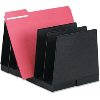 Korr Expand-A-File Desktop Organizer - 6 Compartment(s) - Compartment Size : 2" (50.80 mm) - 8.5" (215.90 mm) Height x 12" (304.80 mm) Width x 8.5" (215.90 mm) Depth - Desktop - Sturdy - Black - Plastic - 1 / Set 6 SECTIONS INTERLOCKING EASY ADD-ON