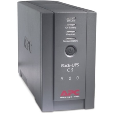 APC Back-UPS CS 500VA Tower UPS - 500VA/300W - 3 Minute Full Load - 3 x NEMA 5-15R - Battery Backup System, 3 x NEMA 5-15R - Surge-protected  