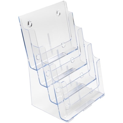 Deflecto Multi-Compartment DocuHolder - 920 x Sheet - 4 Compartment(s) - Compartment Size : 1.57" (40 mm) - 13.5" (342.90 mm) Height x 9.3" (234.95 mm) Width x 7" (177.80 mm) Depth - Desktop - Clear - Polystyrene - 1 Each MAGAZINE 4-TIER CASCADING PKTS 9-1/2" X 13-1/2" X 7"