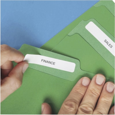Dymo 30327 Labelwriter File Folder Labels - x 9/16" (14.22 mm) Width x 3 7/16" (87.12 mm) Length - Roll - Direct Thermal - White - 130 / Roll - 2 / Box 130 LABELS/ROLL 2 ROLLS/BX DYMO COSTAR