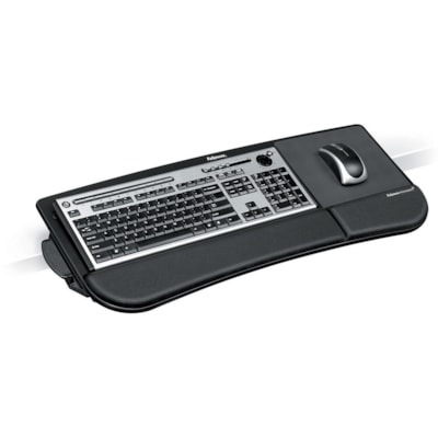 Fellowes - Plateau clavier/souris Tilt n Slide - hauteur de 3,4 po (87,38 mm) x largeur de 11,5 po (292,10 mm) x profondeur de 29,3 po (742,95 mm) - Noir - 1 GESTION DU CLAVIER TILT'NSLIDE 